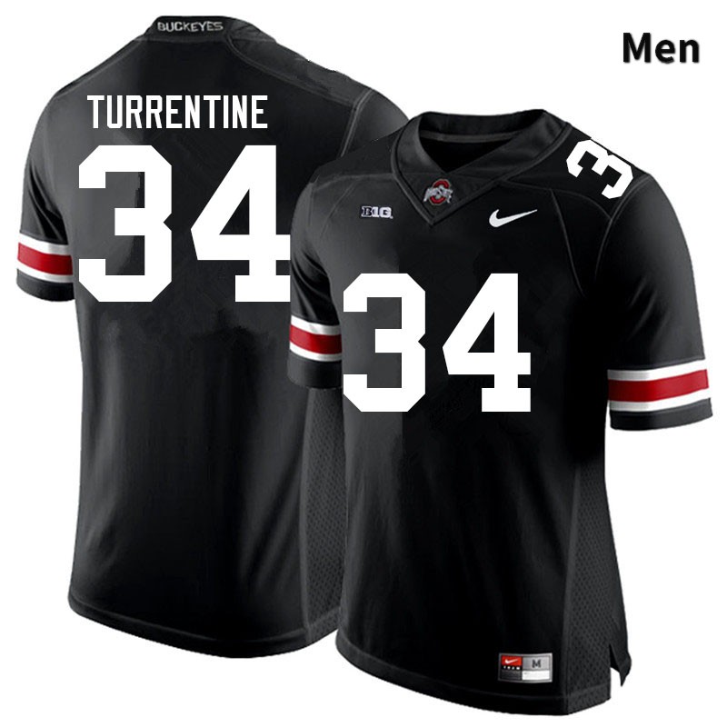 Ohio State Buckeyes Andre Turrentine Men's #34 Black Authentic Stitched College Football Jersey